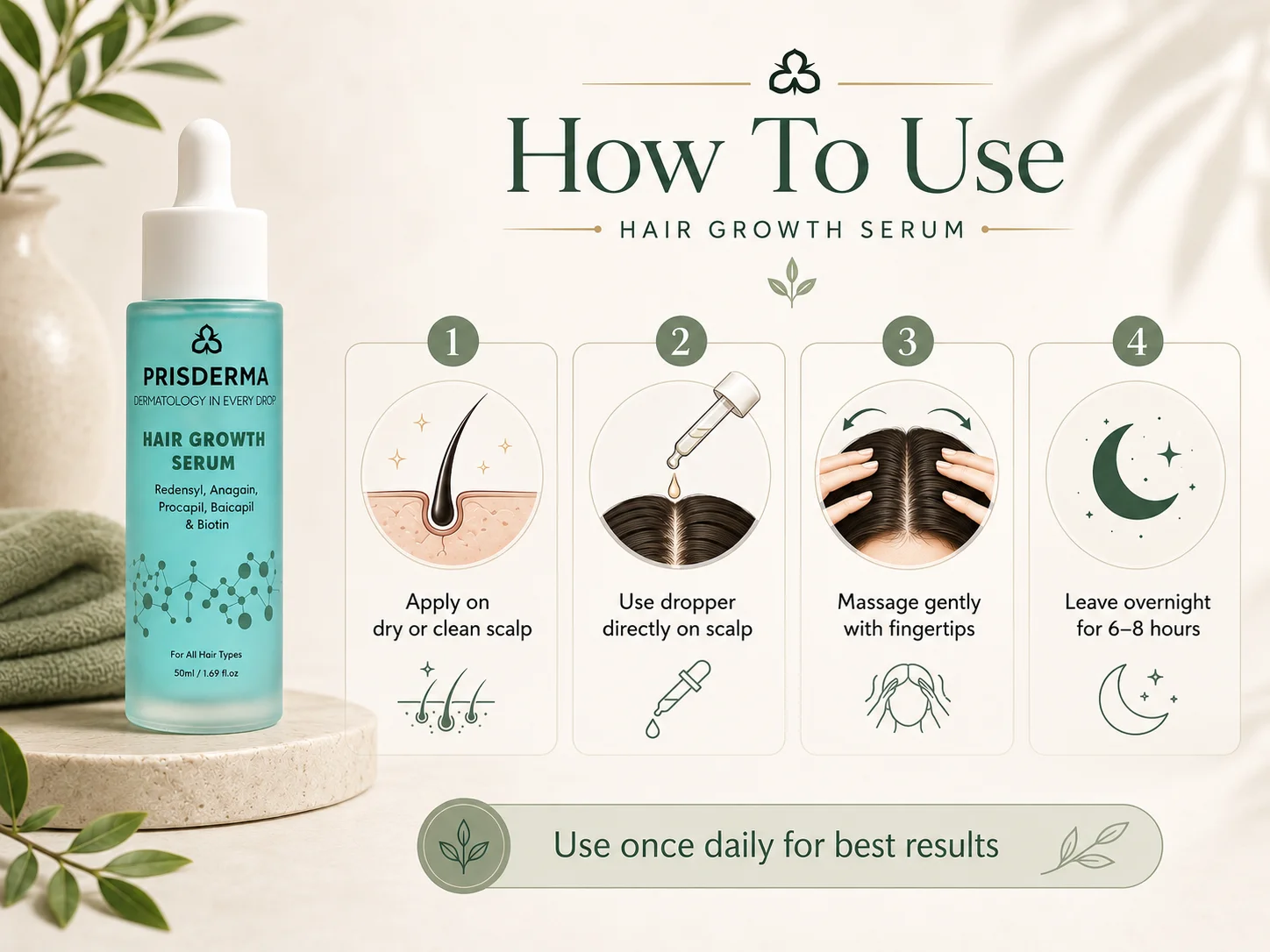 How to Use Prisderma Hair Growth Serum